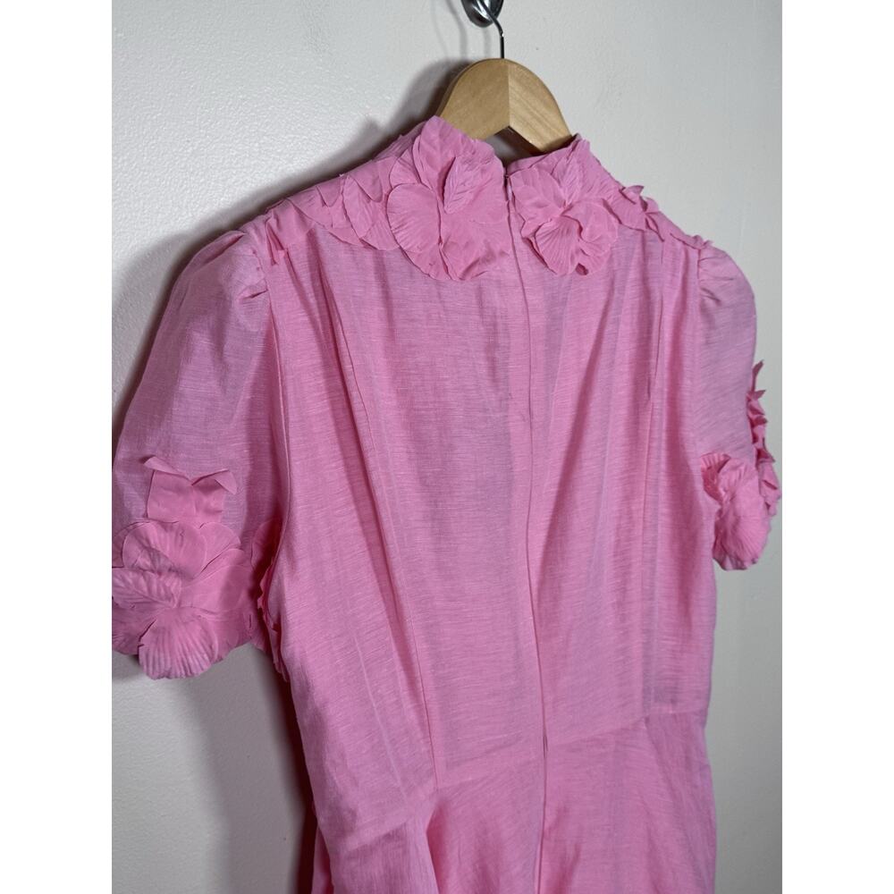 NWT Antonio Melani Dress 6 Pink Fit & Flare Formal Party Linen MSRP $299 Floral - Picture 4 of 9
